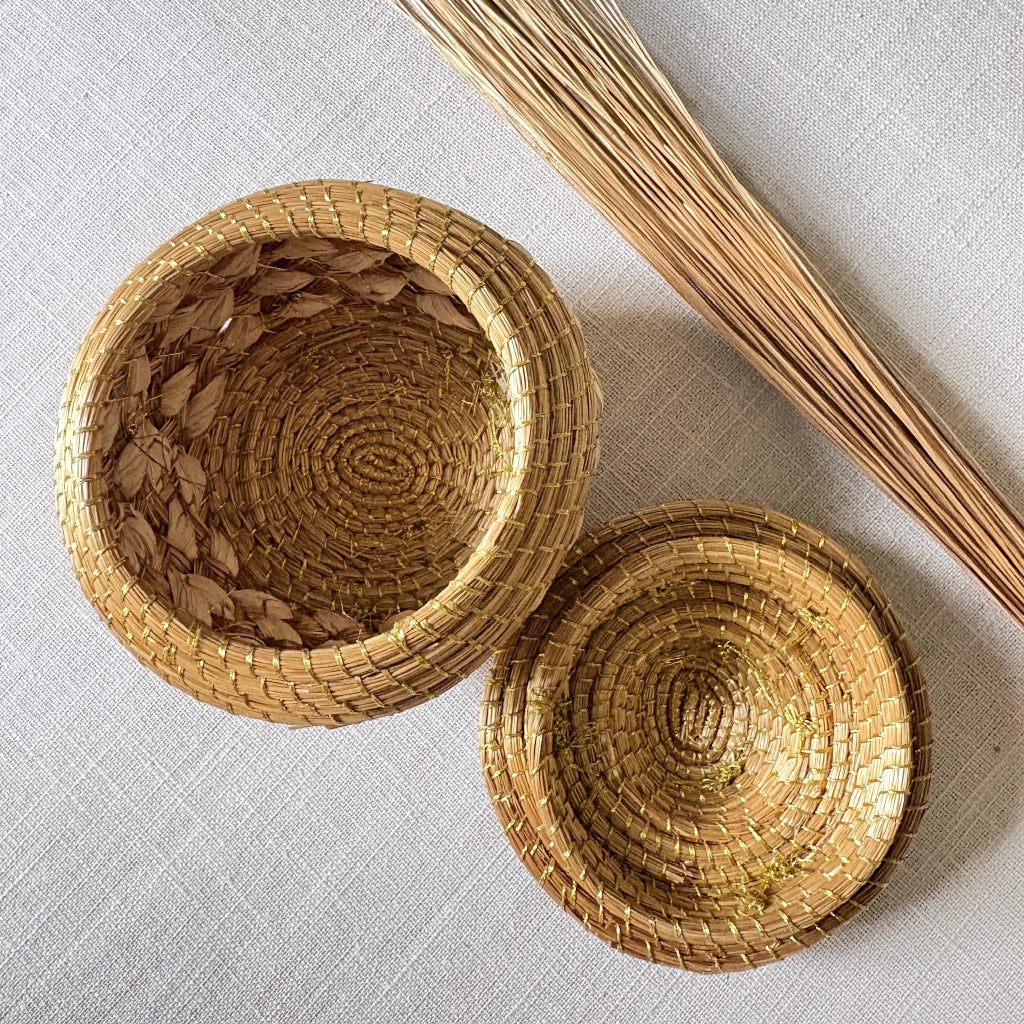 Boîte à bijoux Capim Dourado petit modèle avec fibre de buriti