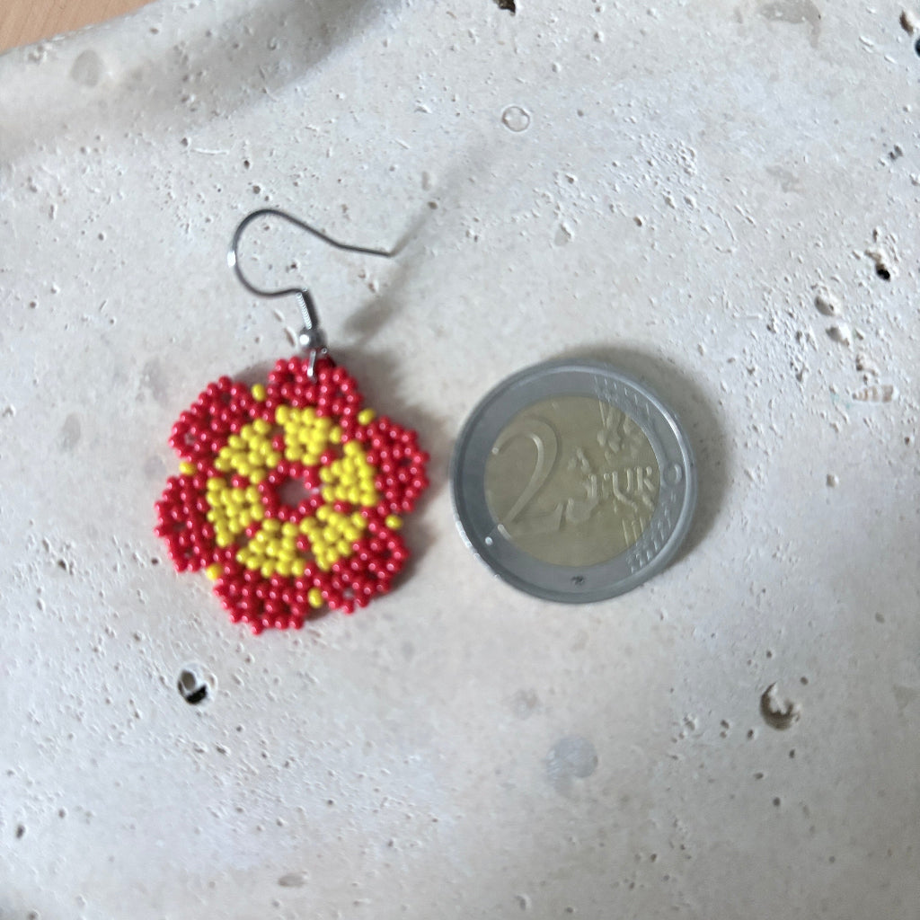 Boucles d'oreilles Fleur rouge 5-3