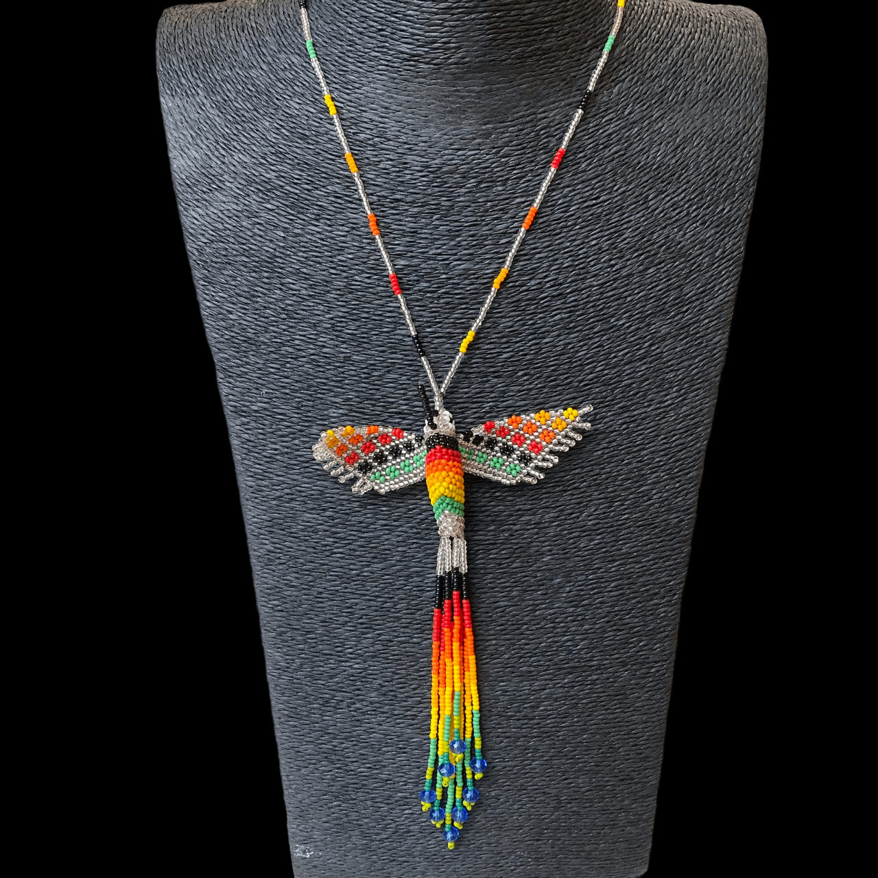Collier Miçanga - Colibri - argenté et multicolore - Ethnie Mehinako