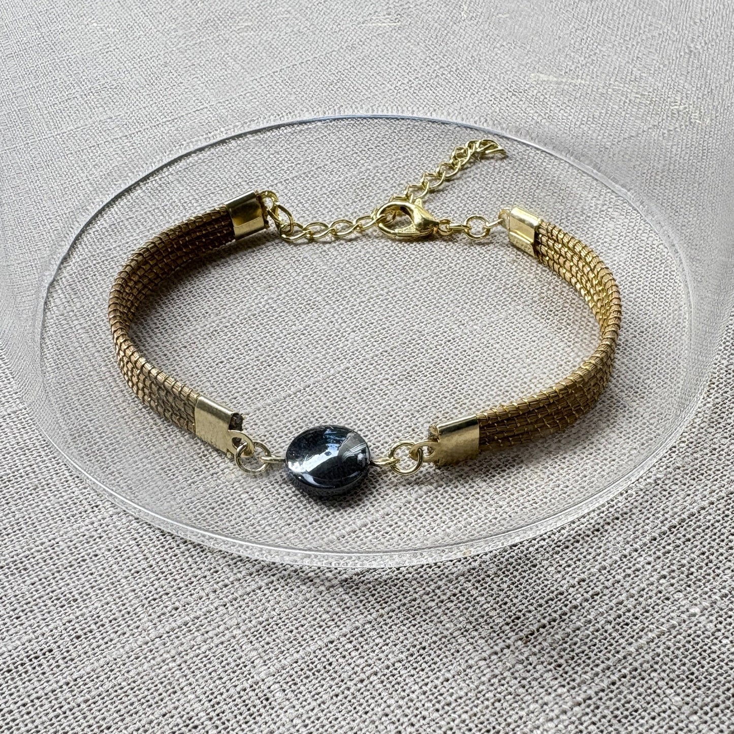 Bracelet Capim Dourado - pierre naturelle Hématite