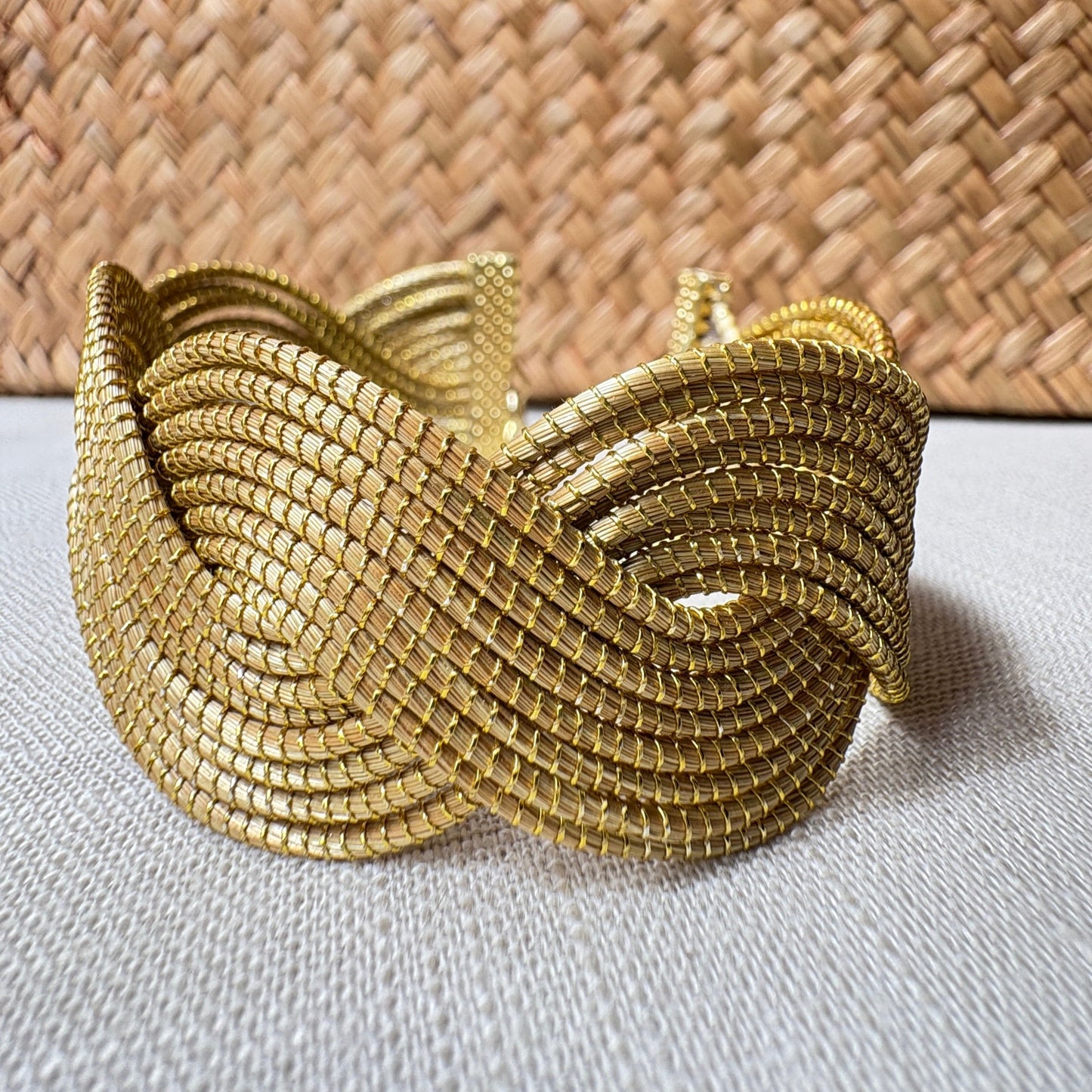 Bracelet Capim Dourado - entrelacé large