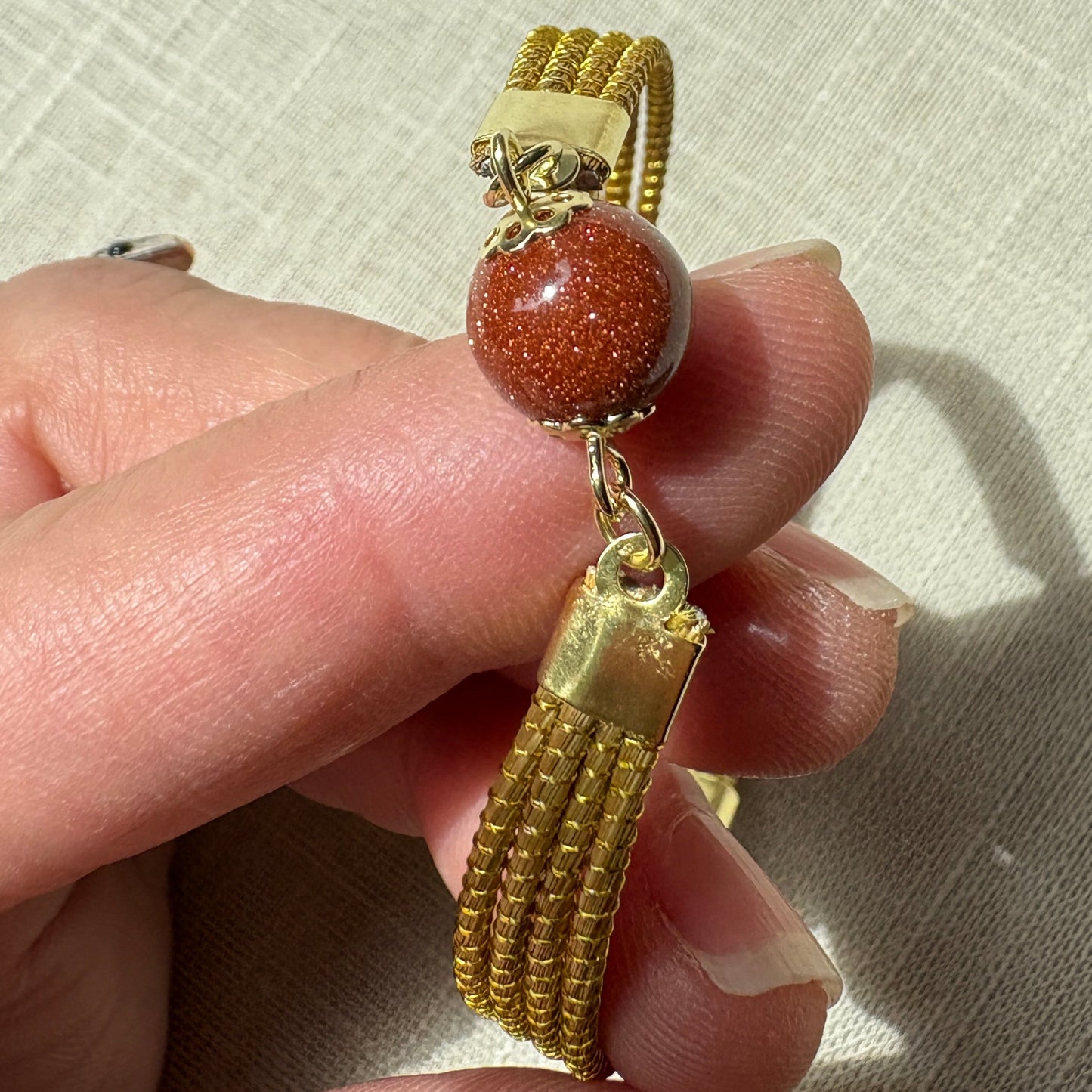 Bracelet Capim Dourado - pierre naturelle de Soleil