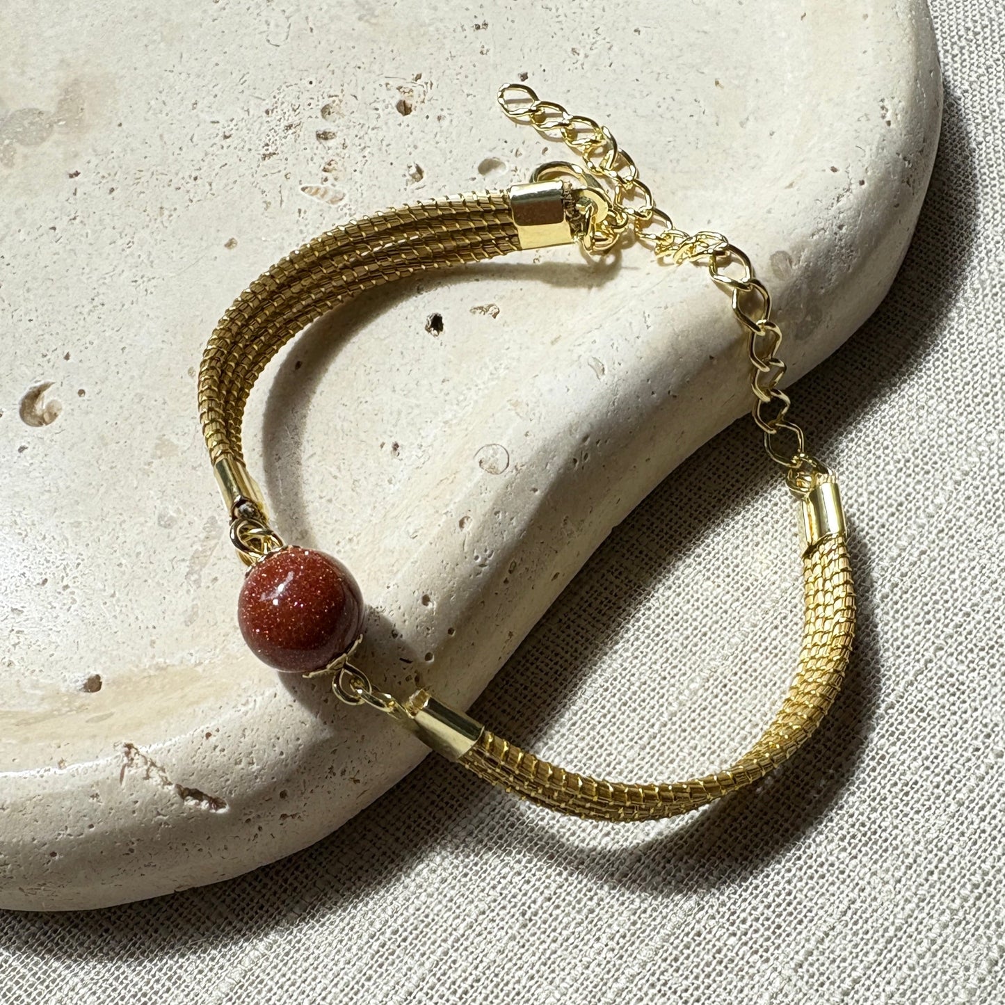 Bracelet Capim Dourado - pierre naturelle de Soleil