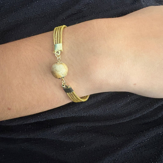 Bracelet Capim Dourado - pierre naturelle Jaspe bois
