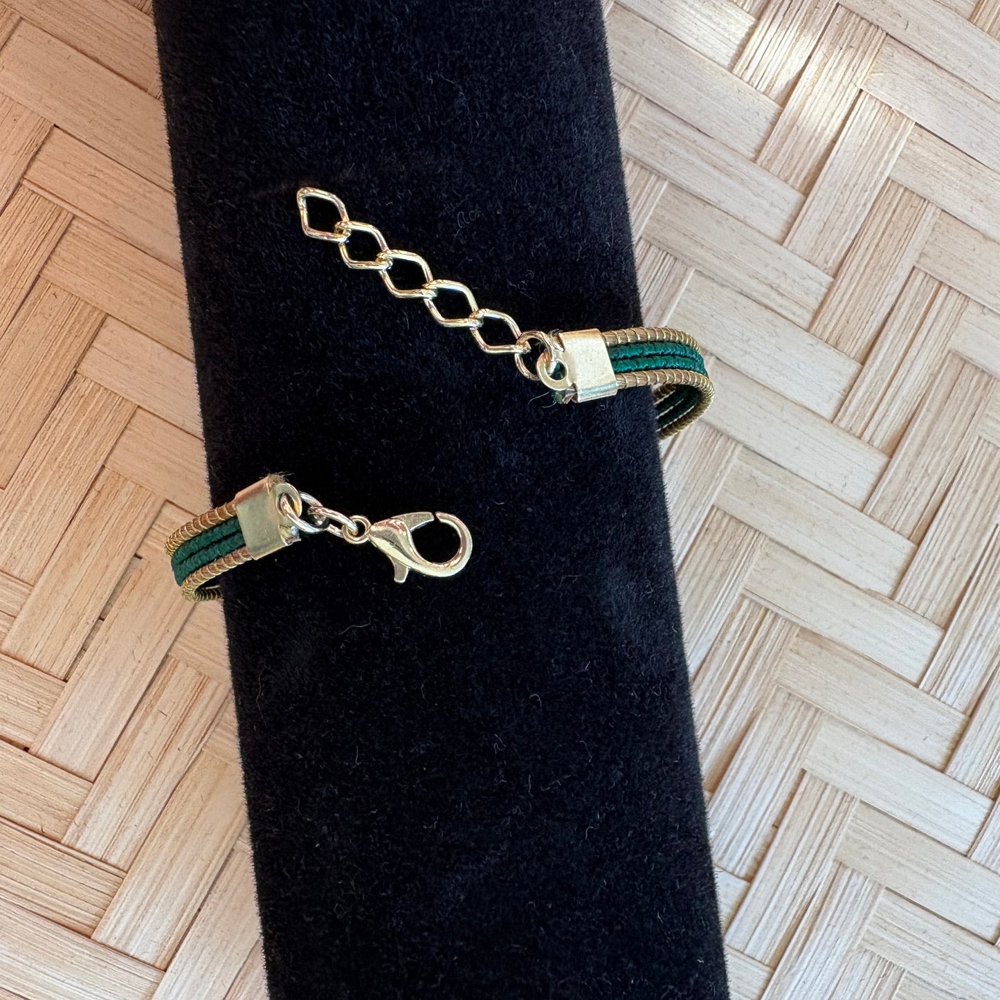 Bracelet Capim Dourado tressé en huit - fibre buriti vert