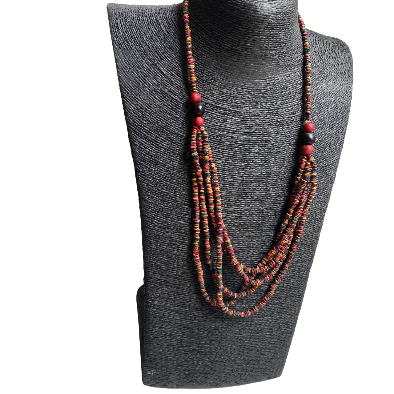 Collier graines morototo multicolores et 3 graines açai et saboneteira