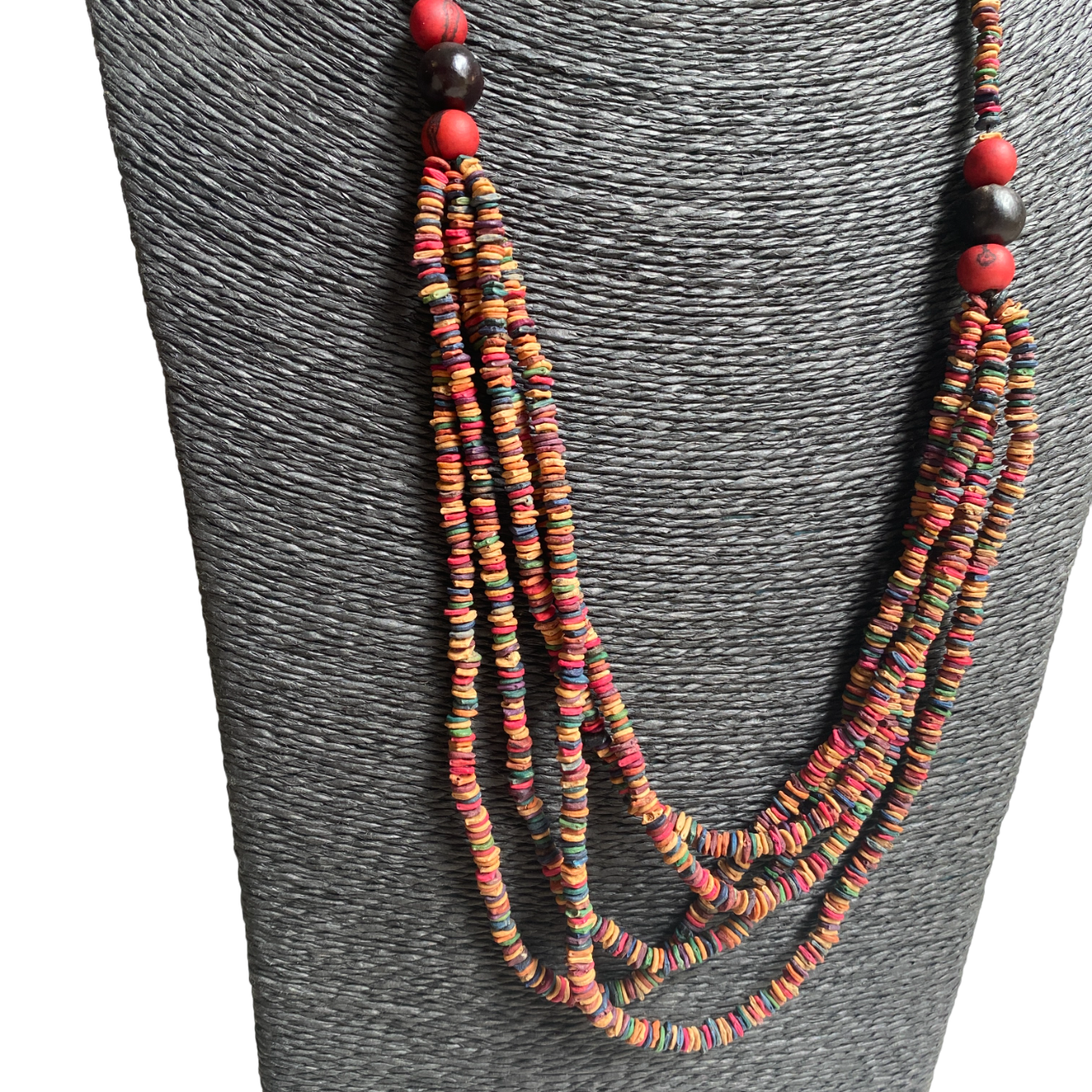 Collier graines morototo multicolores et 3 graines açai et saboneteira