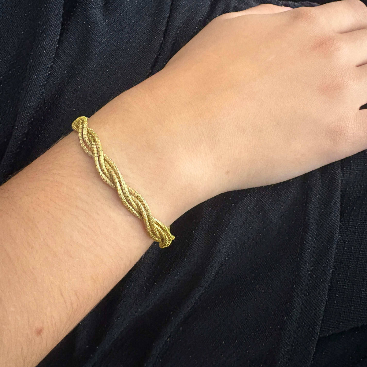 Pulseira Capim Dourado - entrelaçado fino