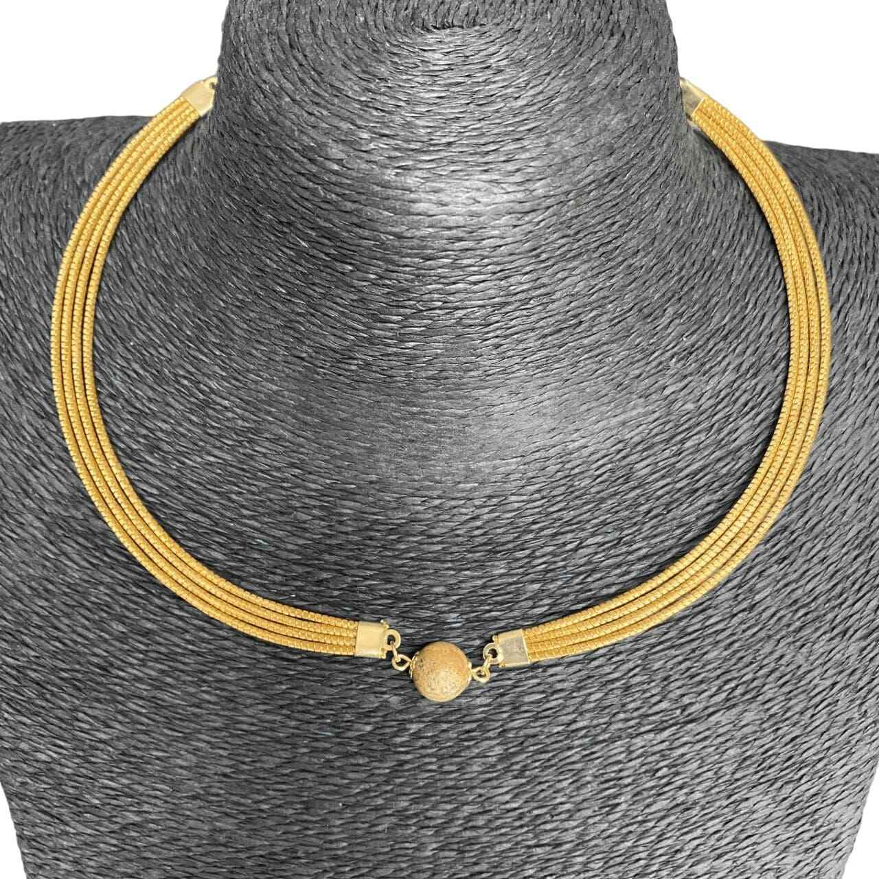 Collier Capim Dourado 4 lignes - pierre naturelle jaspe bois