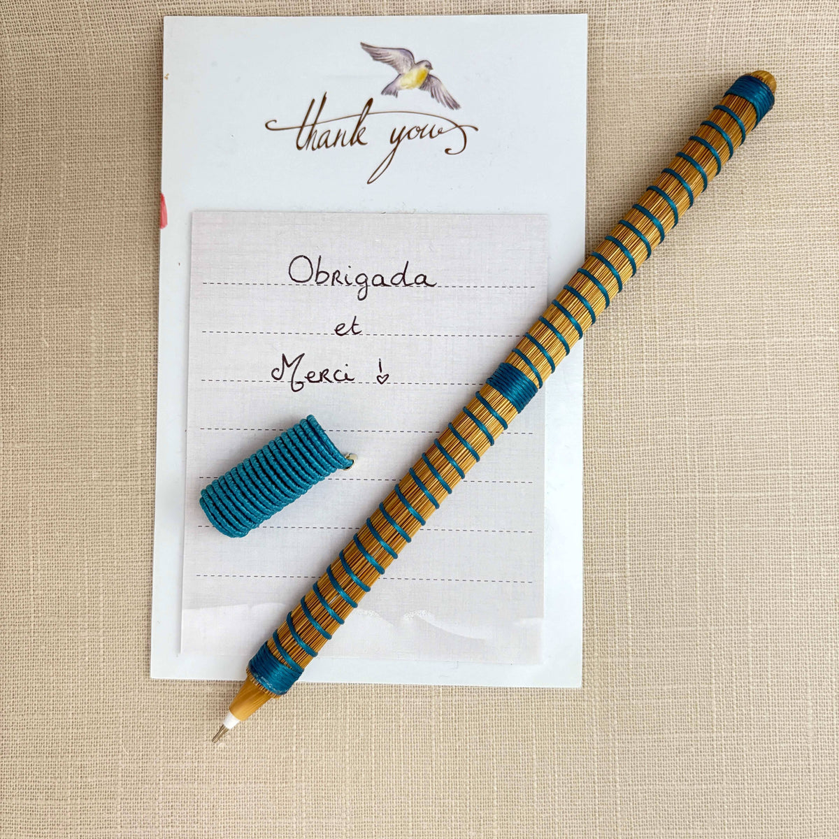 Caneta Capim Dourado - Spiro- Fio texturizado