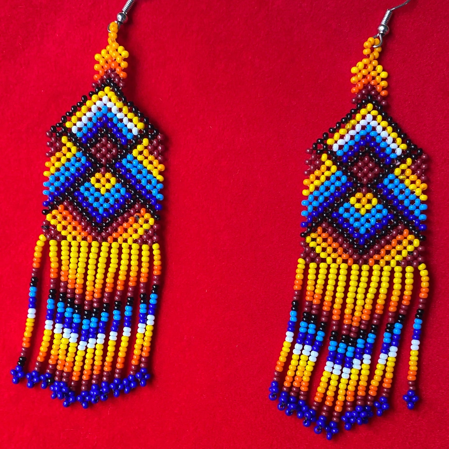 Boucles d'oreilles Miçanga - multicolores- Ethnie Kayapo