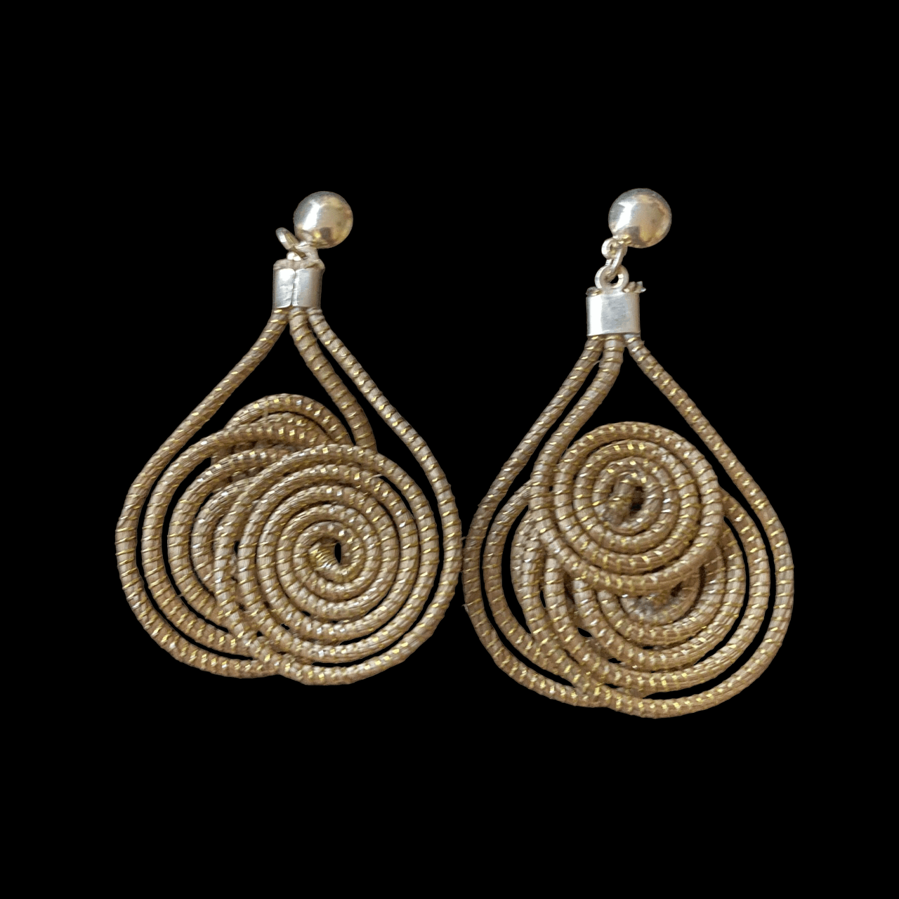 Boucles d'oreilles Capim Dourado 3 mandalas superposés