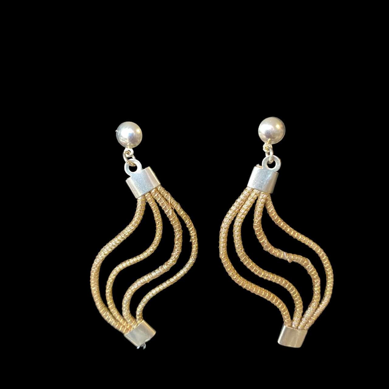 Boucles d'oreilles Capim Dourado 4 lignes torsadées