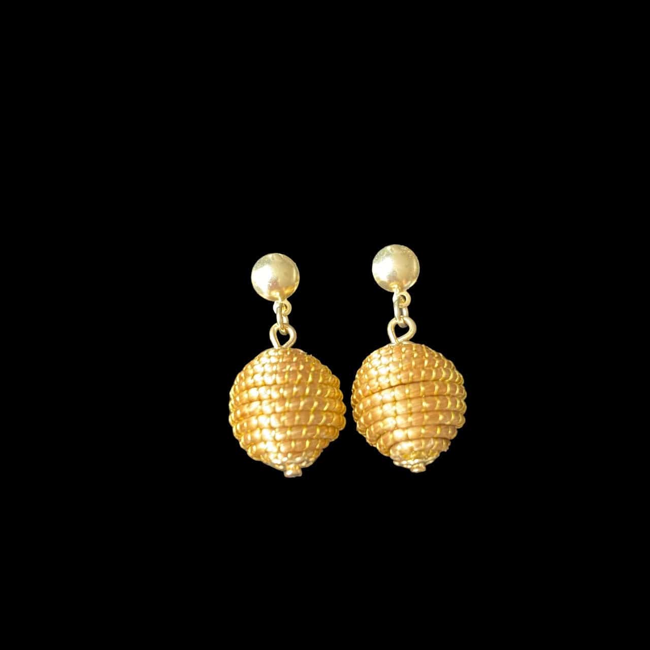 Boucles d'oreilles Capim Dourado boule grand modèle