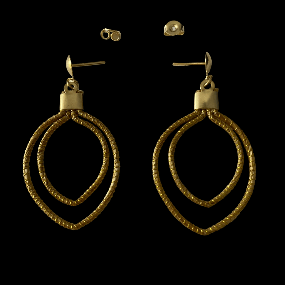 Boucles d'oreilles Capim Dourado double ovale