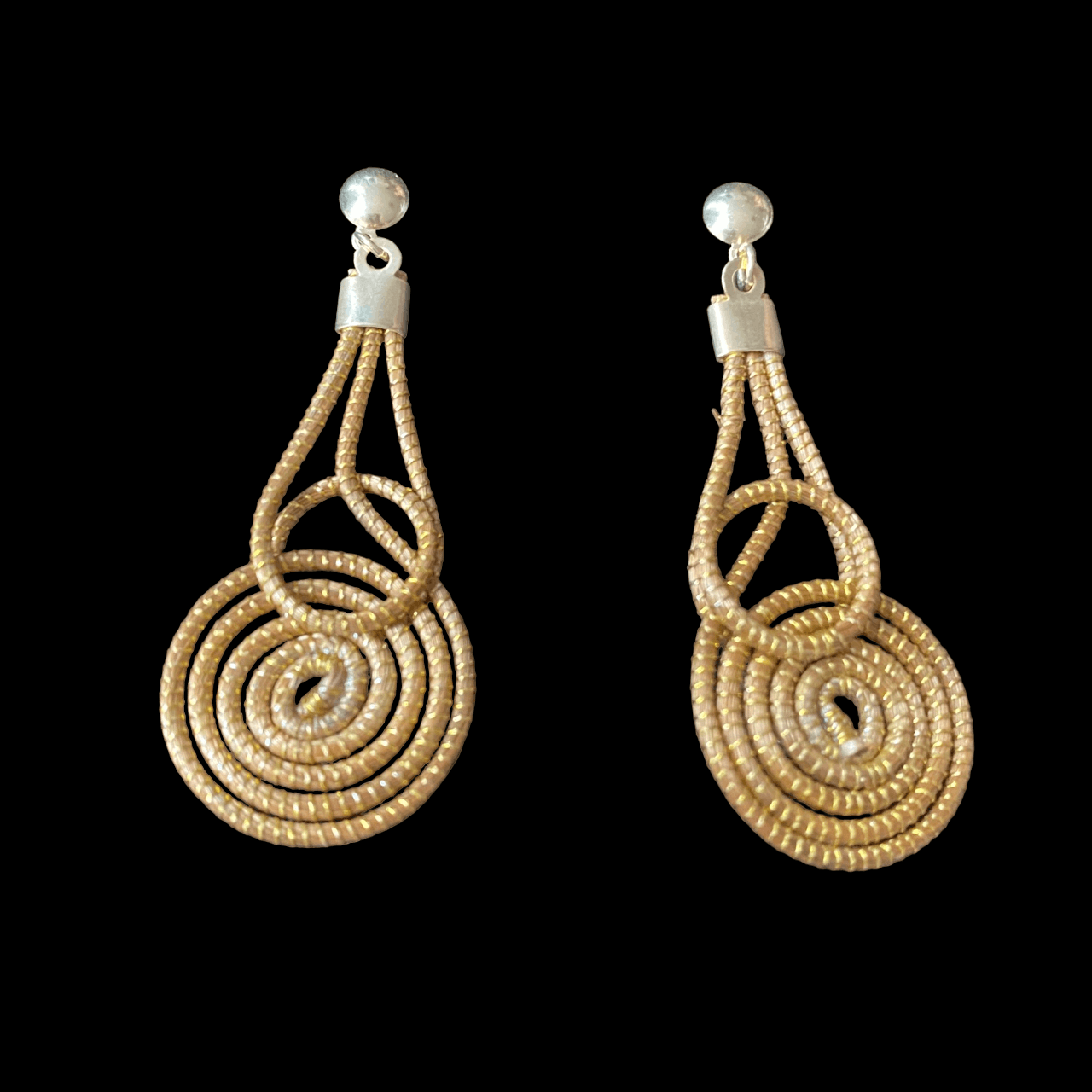 Boucles d'oreilles Capim Dourado mandala superposé