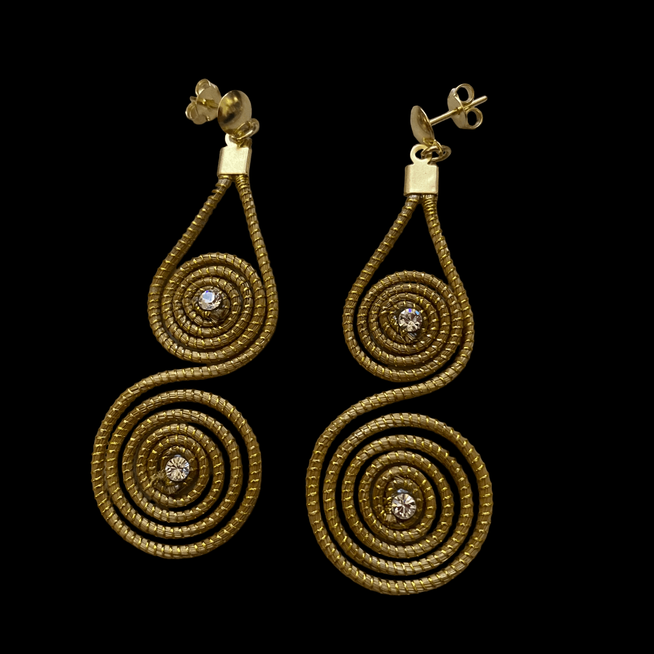 Boucles d'oreilles Capim Dourado mandalas cristal couleur diamant