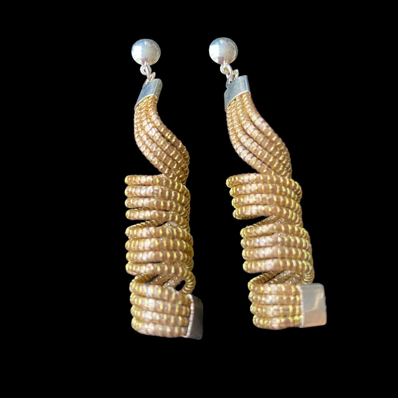 Boucles d'oreilles Capim Dourado torsadé