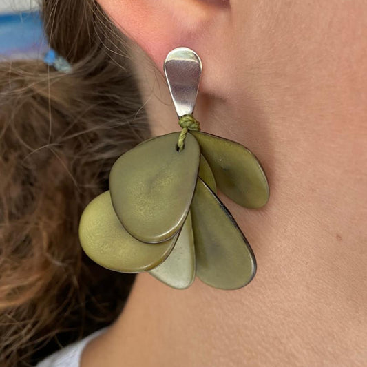 Boucles d'oreilles - Jarina - vert olive - Las Tribus
