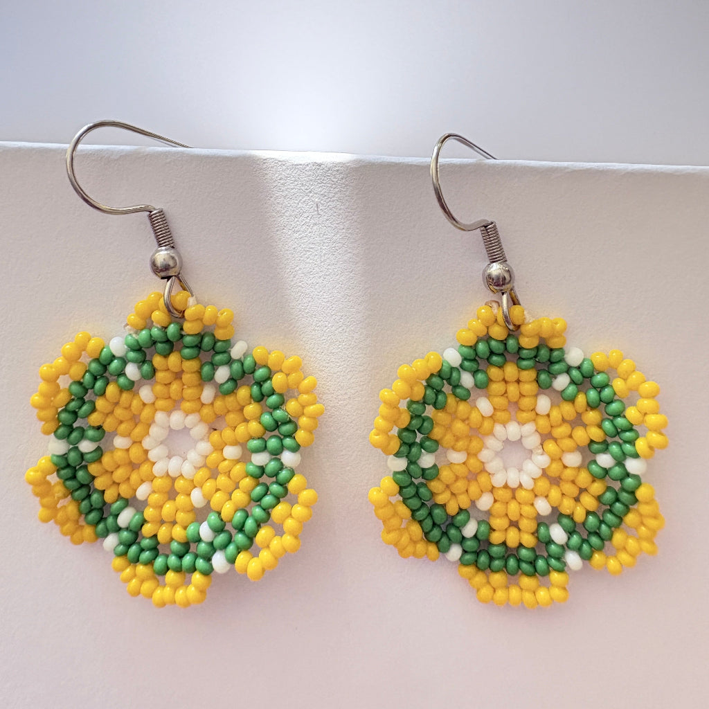 Boucles d'oreilles Fleur jaune 1-1