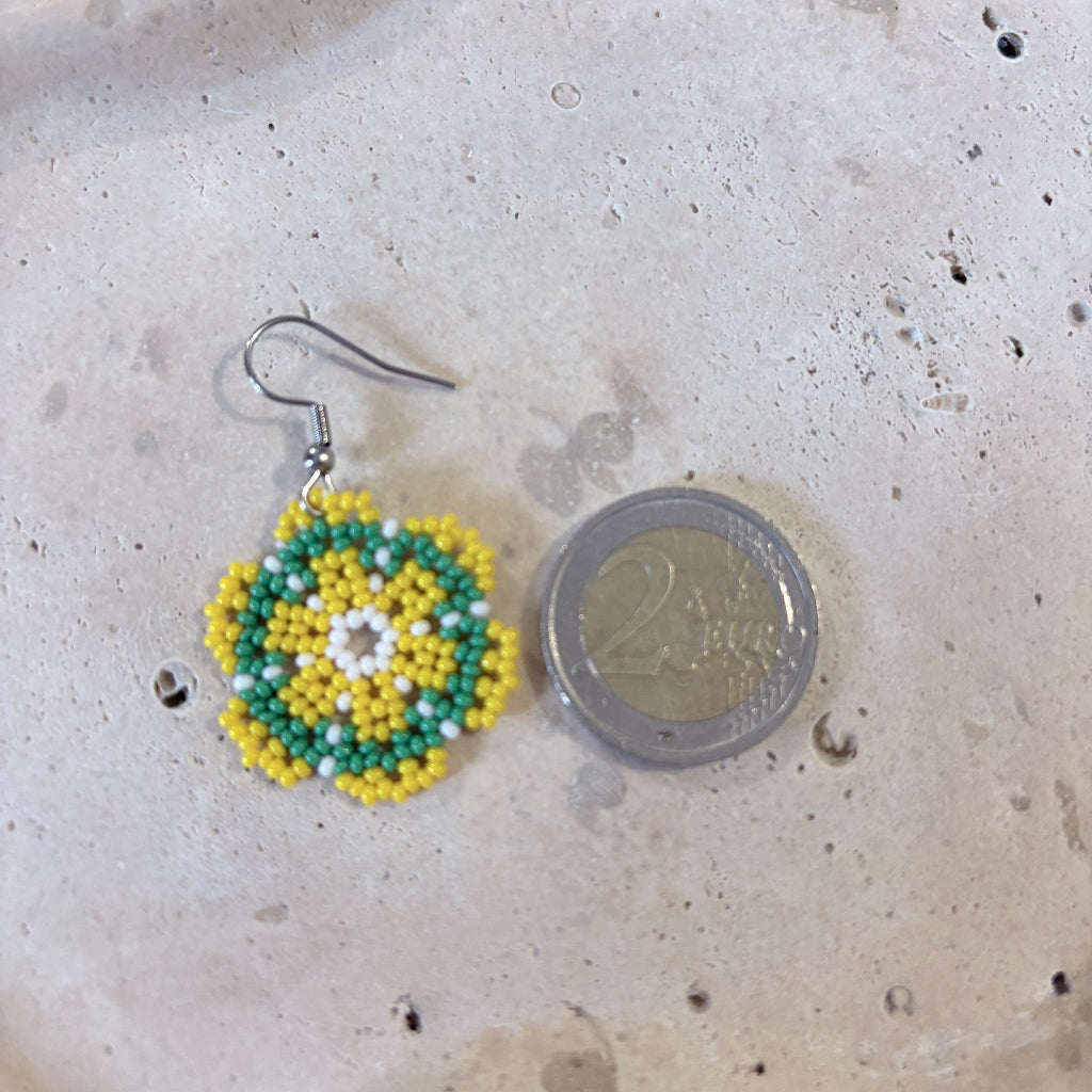 Boucles d'oreilles Fleur jaune 1-3