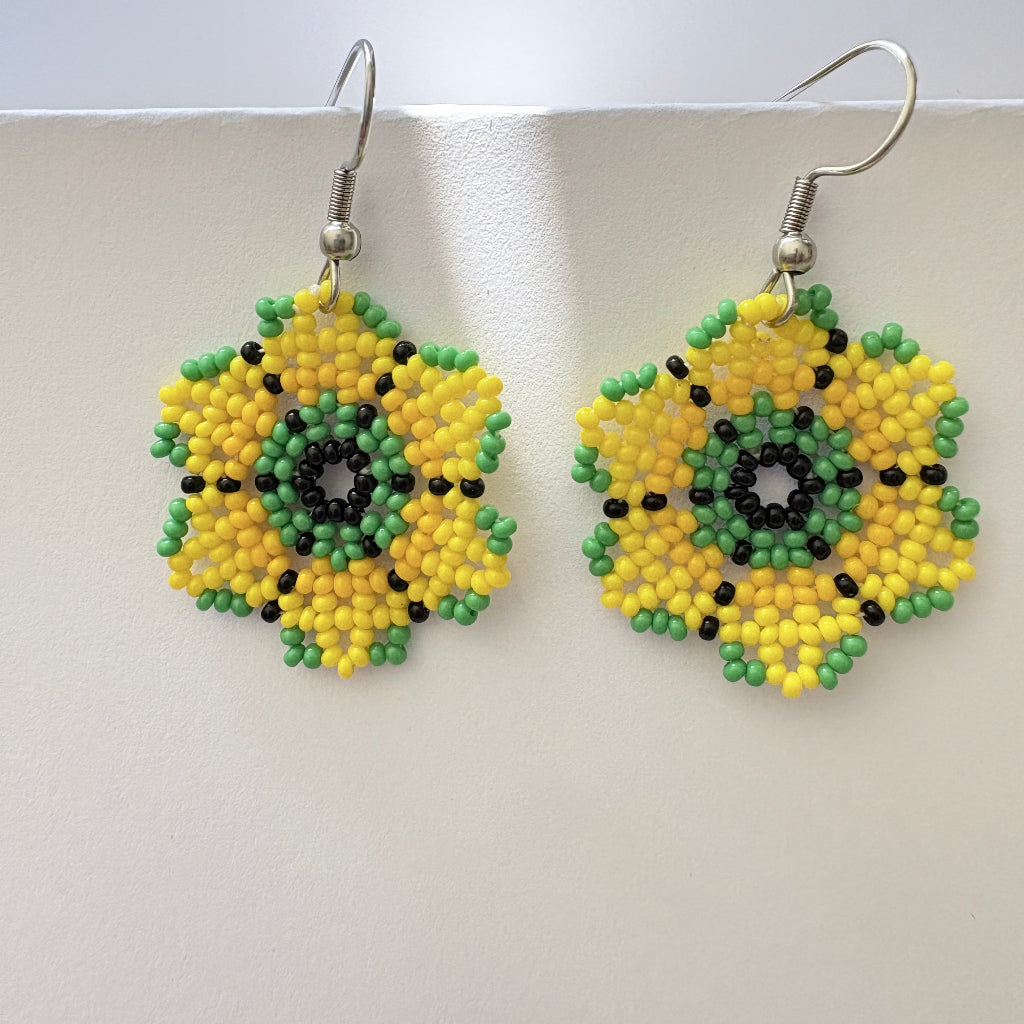 Boucles d'oreilles Fleur jaune 2-1