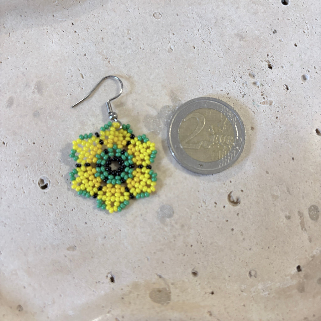 Boucles d'oreilles Fleur jaune 2-3