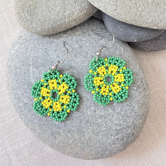 Boucles d'oreilles Fleur jaune 3-2