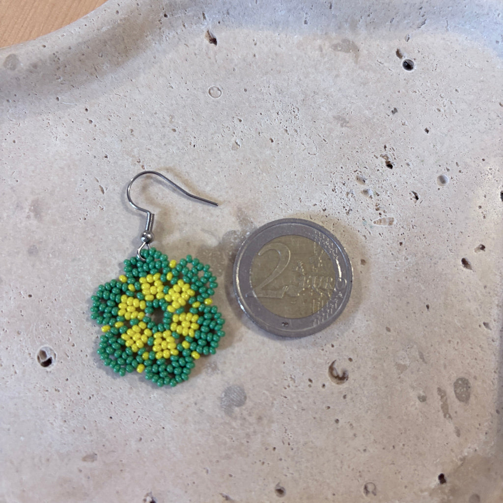 Boucles d'oreilles Fleur jaune 3-3