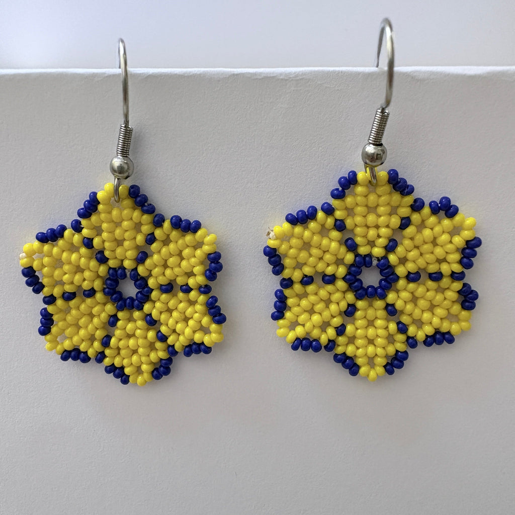 Boucles d'oreilles Fleur jaune 5-2