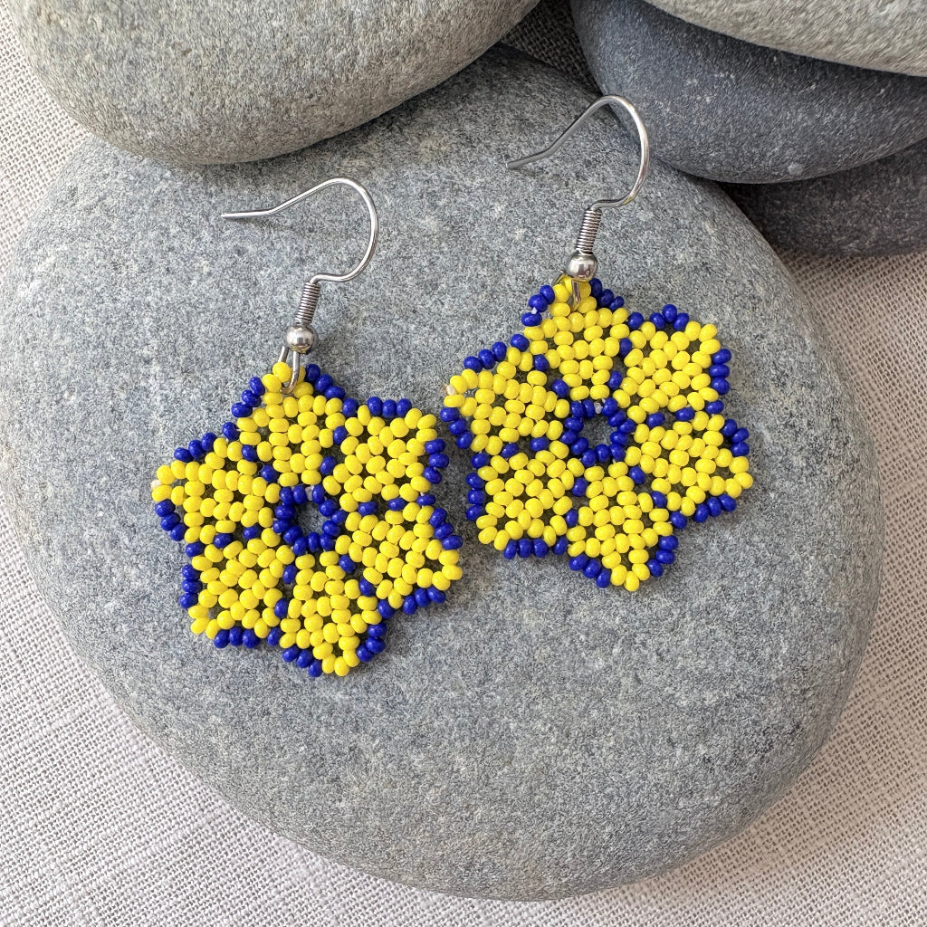 Boucles d'oreilles Fleur jaune 5-3
