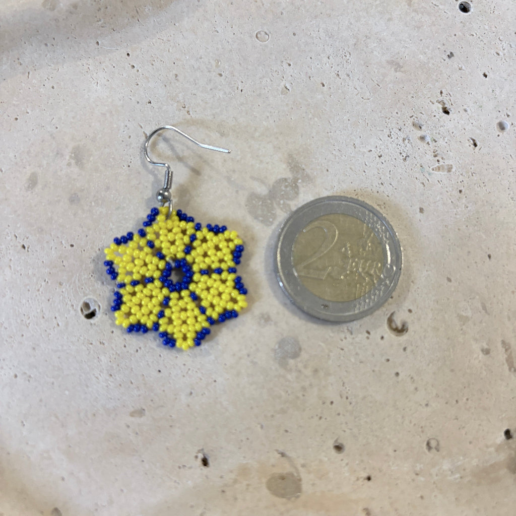 Boucles d'oreilles Fleur jaune 5