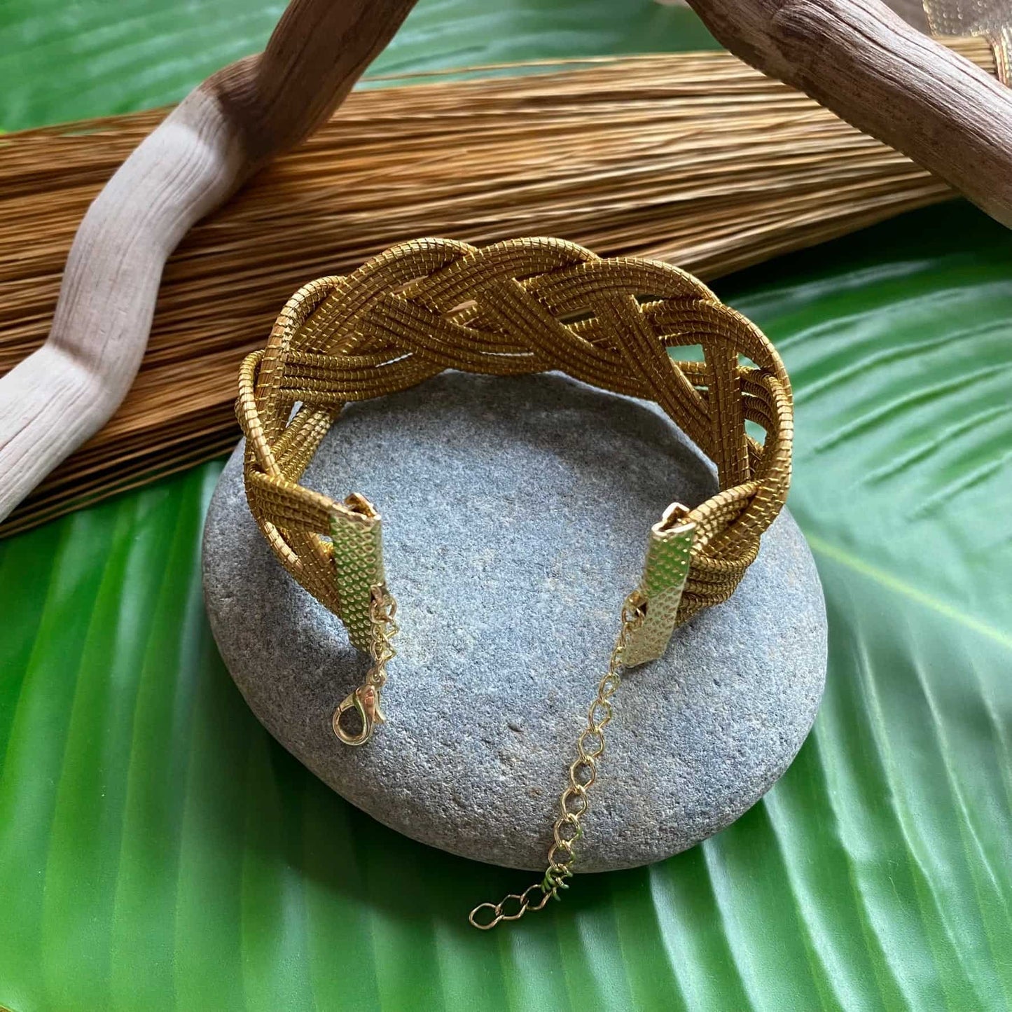 Bracelet Capim Dourado entrelacé