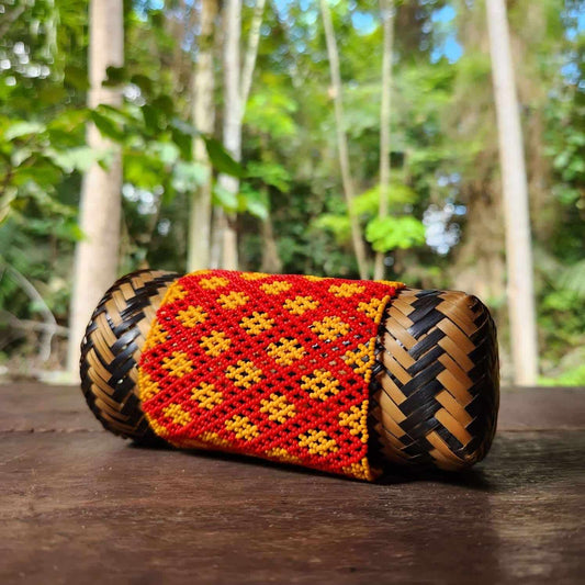 Bracelet Miçanga Kayapo - grande taille - rouge et orange