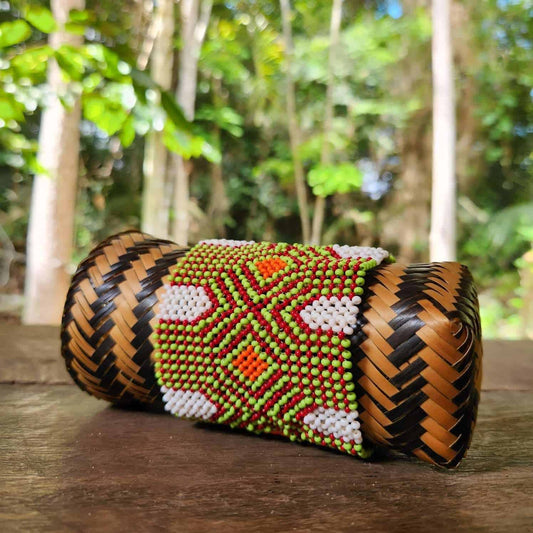 Bracelet Miçanga Kayapo - grande taille - vert et marron