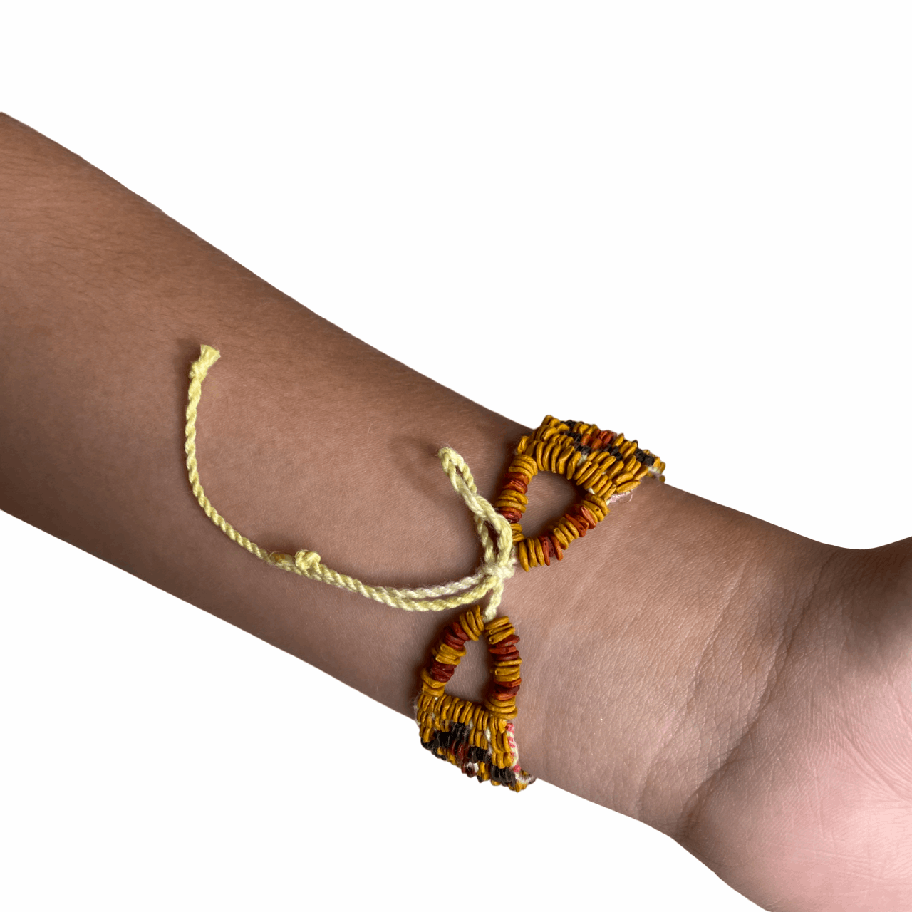 Bracelet Morototo - Jaune, rouge et marron - Ethnie Pataxo