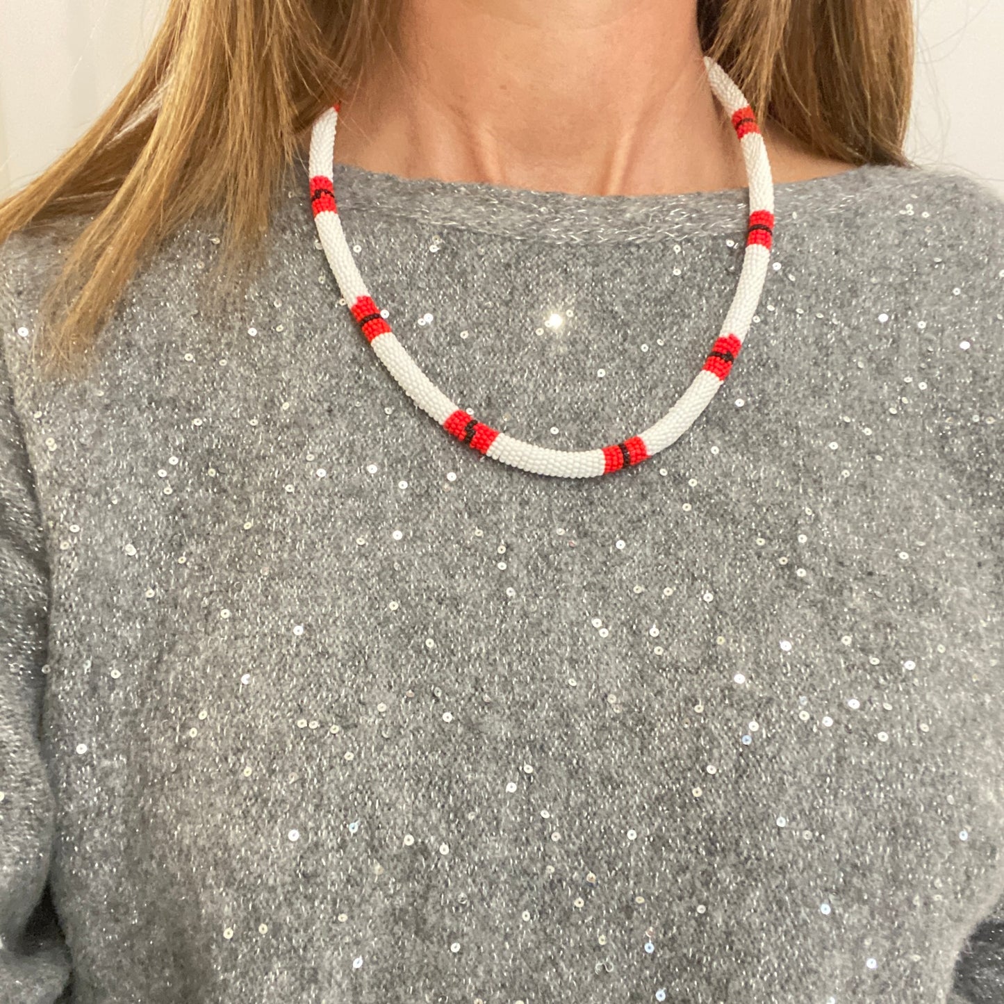 Collier corail miçanga blanc - Ethnie Borari