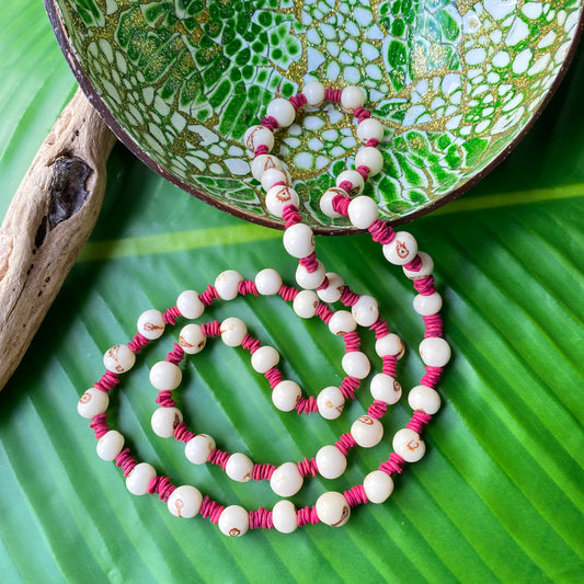 Collier de graines de morototo rouge et açai blanche - Ethnie Borari