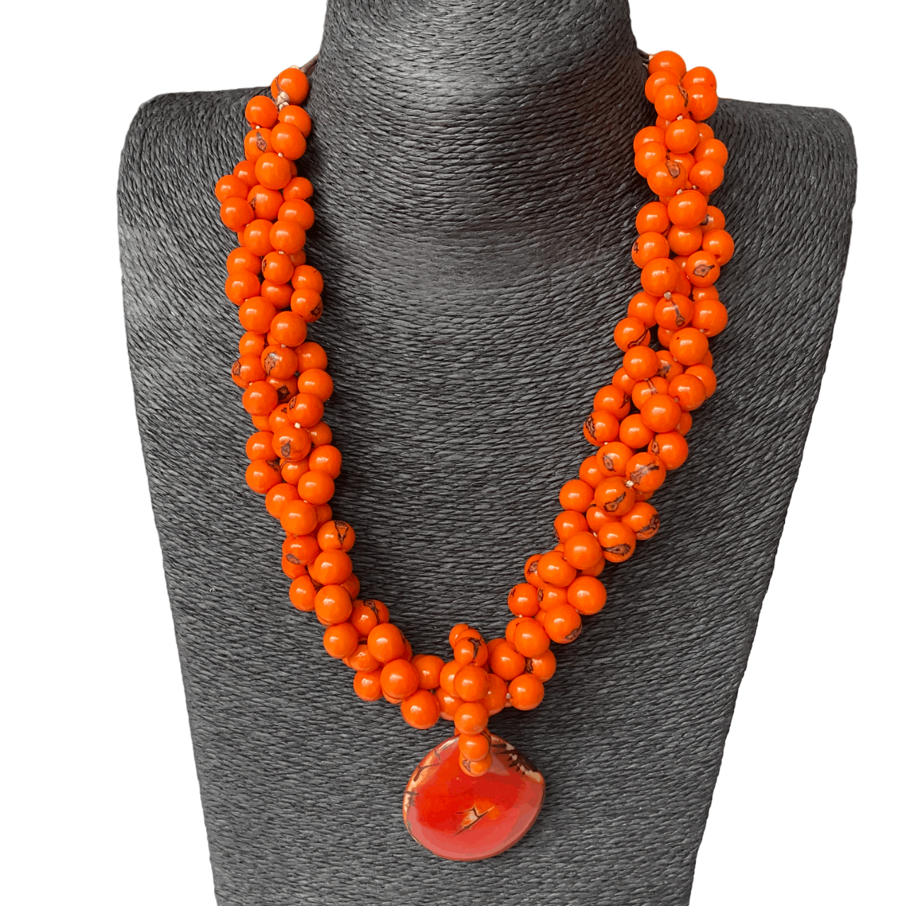 Collier Açai orange et pendentif Jarina