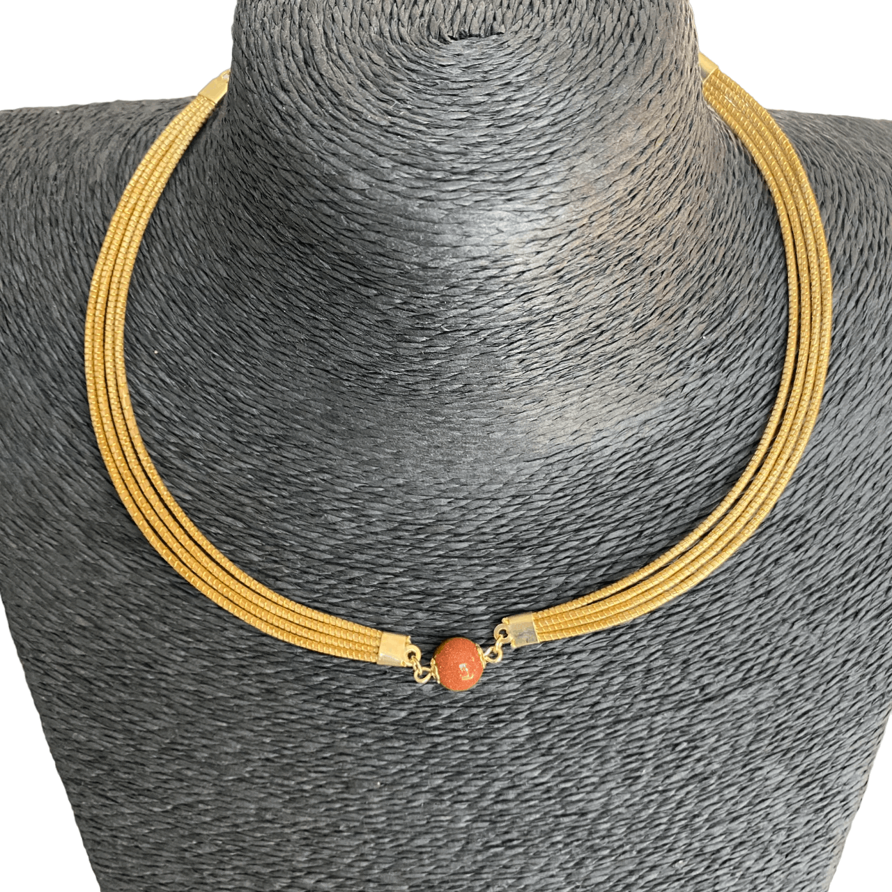 Collier Capim Dourado 4 lignes - pierre de soleil