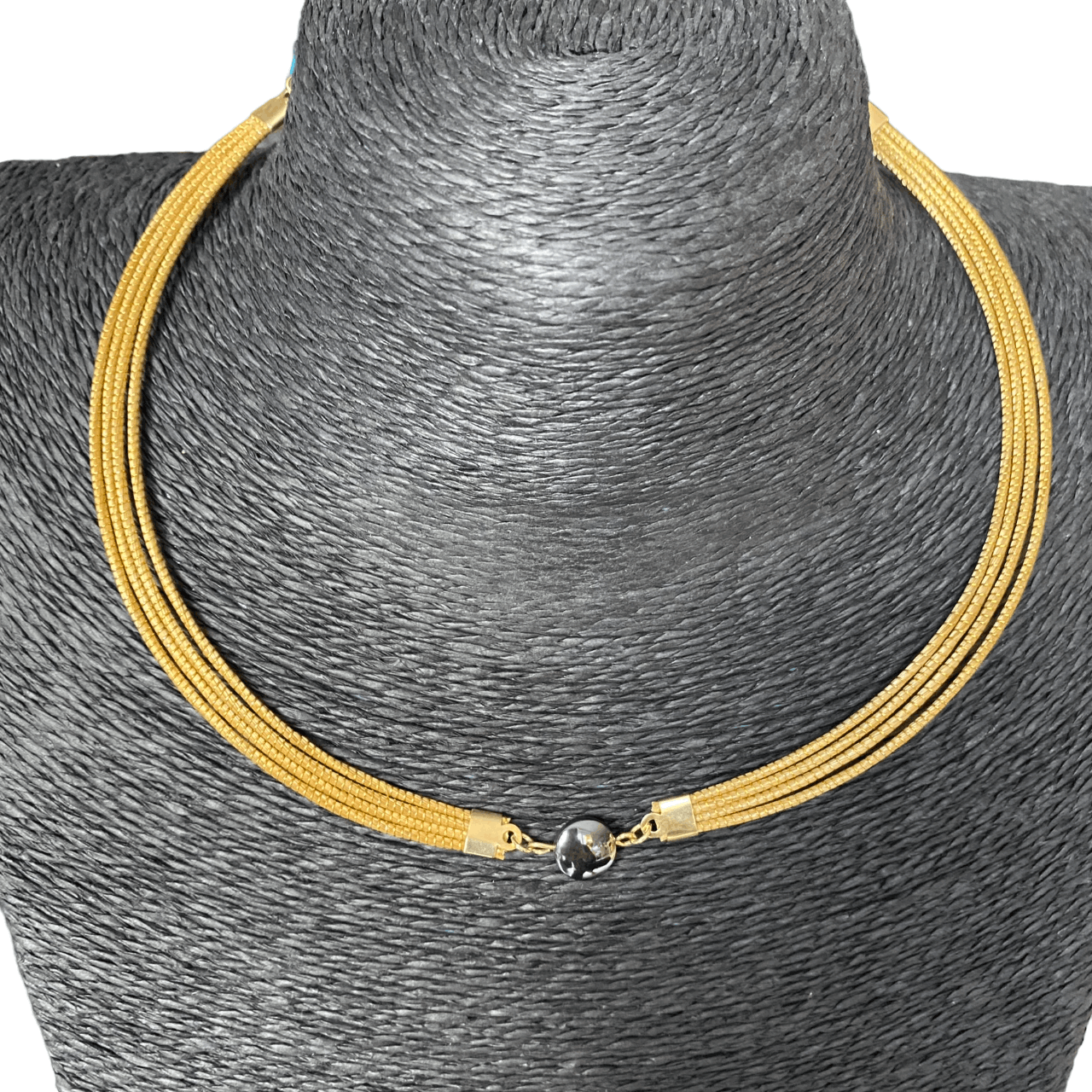 Collier Capim Dourado 4 lignes - pierre hématite