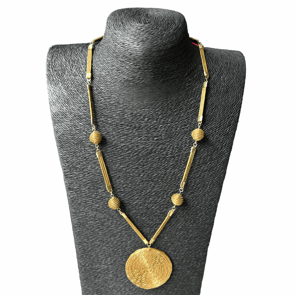 Collier Capim Dourado 4 perles et mandala