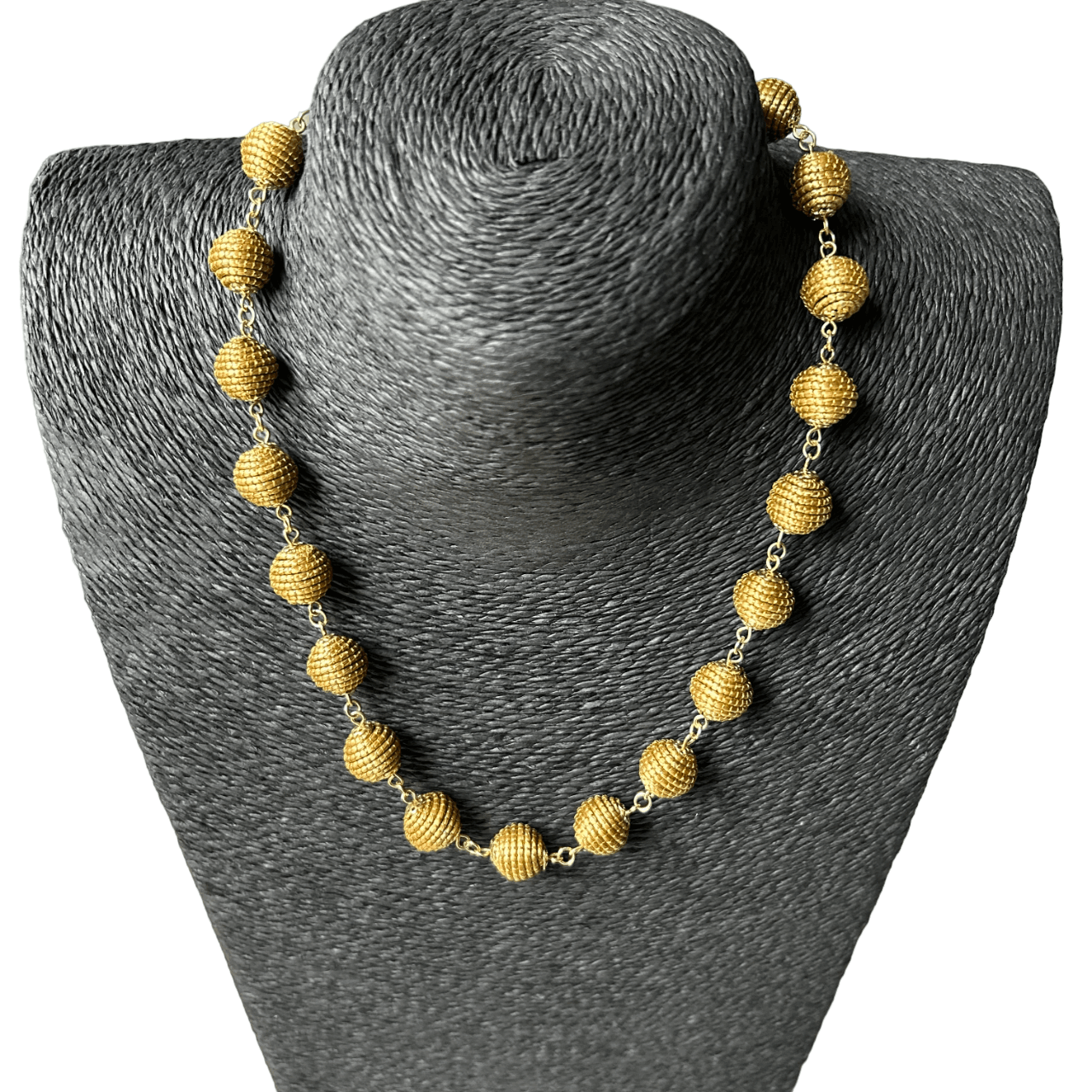 Collier Capim Dourado perles 1,5 cm