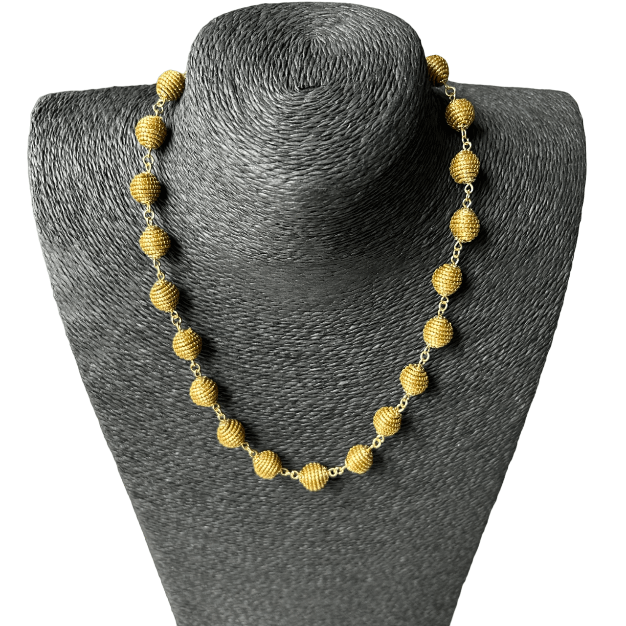 Collier Capim Dourado perles 1 cm