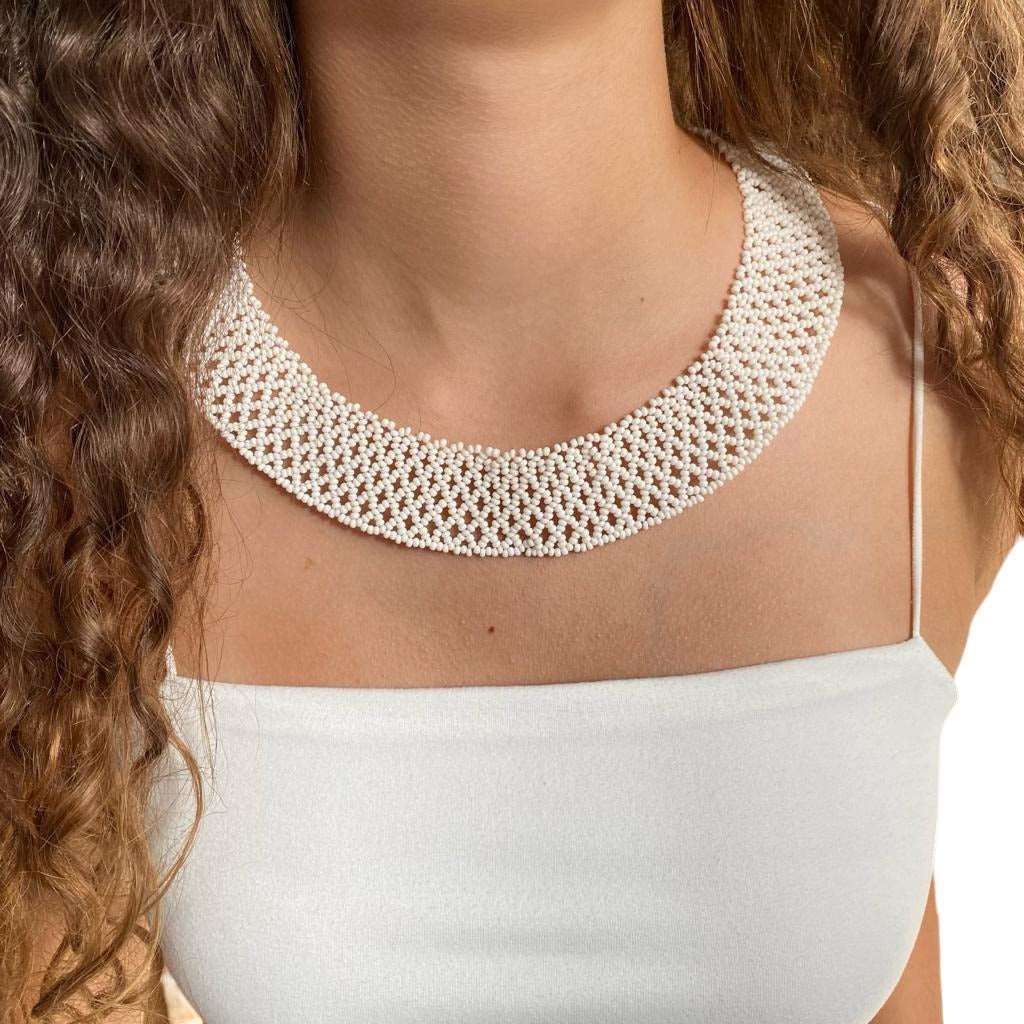 Collier Miçanga Mehinako - blanc