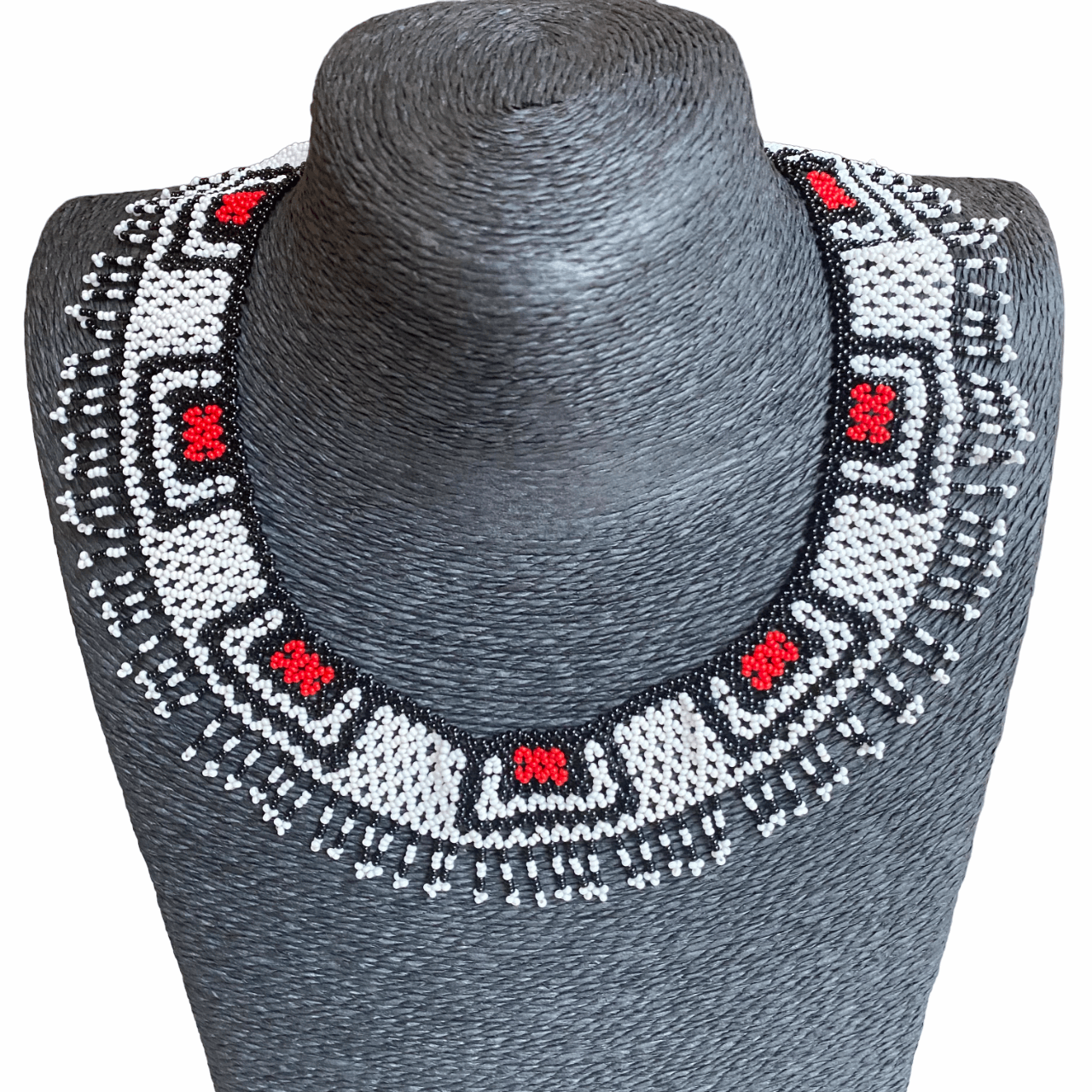 Collier Miçanga Kayapo - blanc et noir