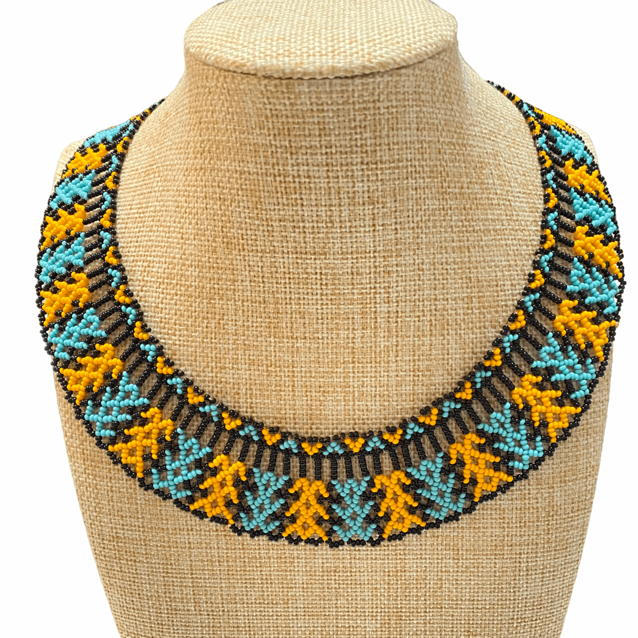 Collier Miçanga Mehinako - bleu et orange