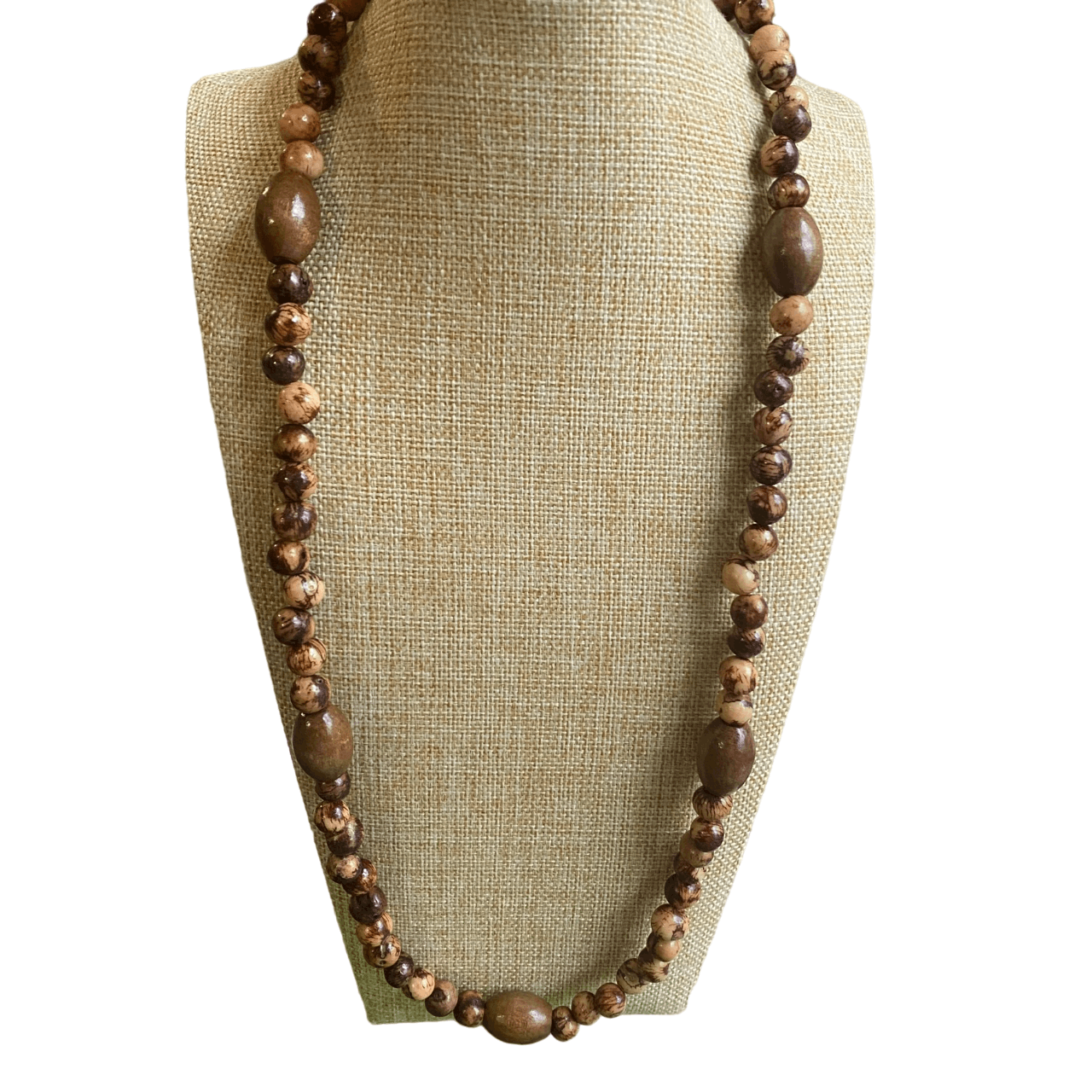 Collier sautoir de graines açai et bois - Ethnie Borari