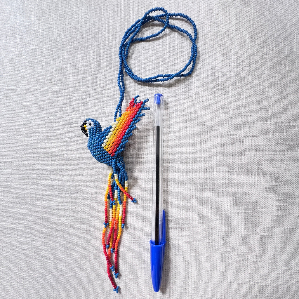 Collier ara bleu