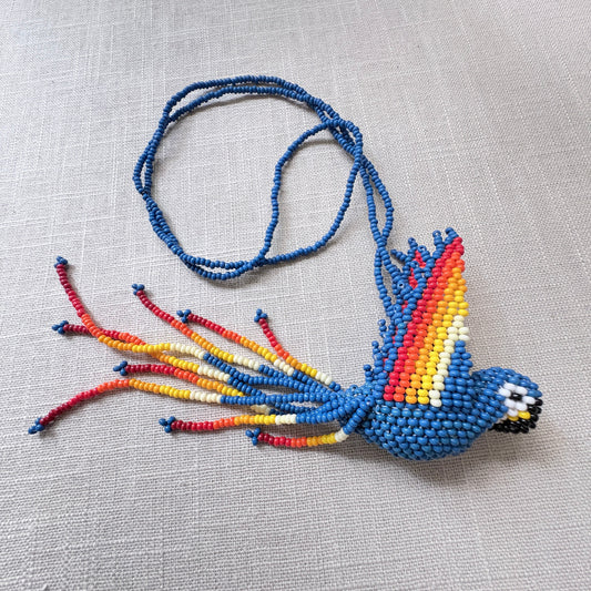 Collier ara bleu
